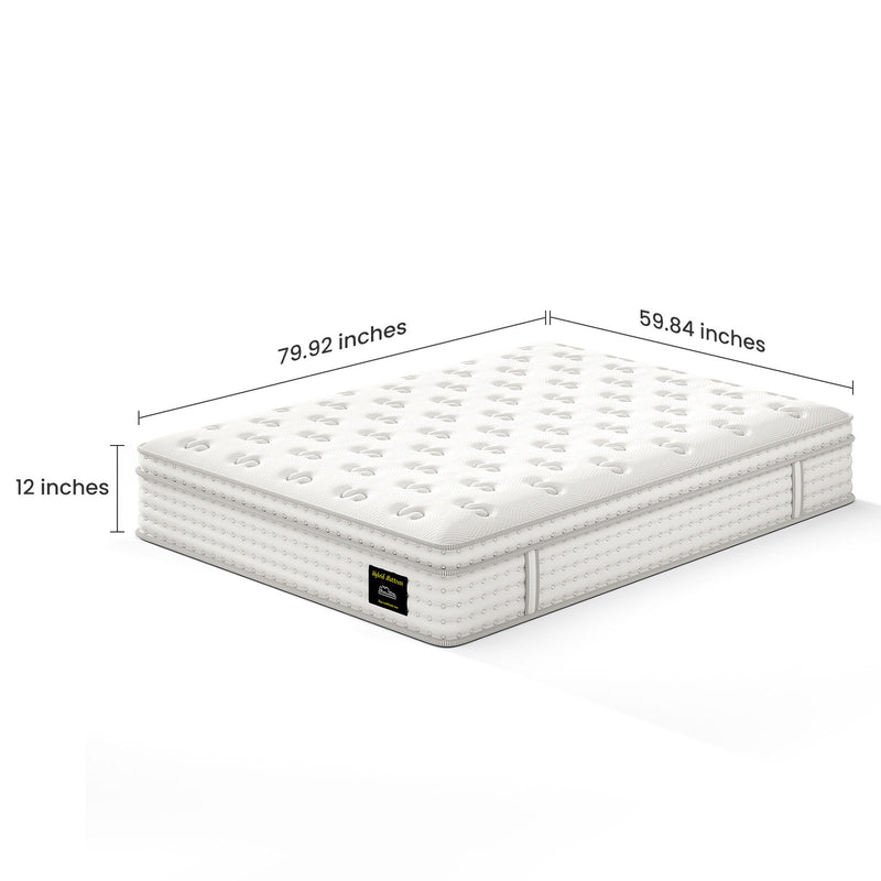 12'' Hybrid Mattress, Memory Foam & Pocket Springs For Pressure Relief