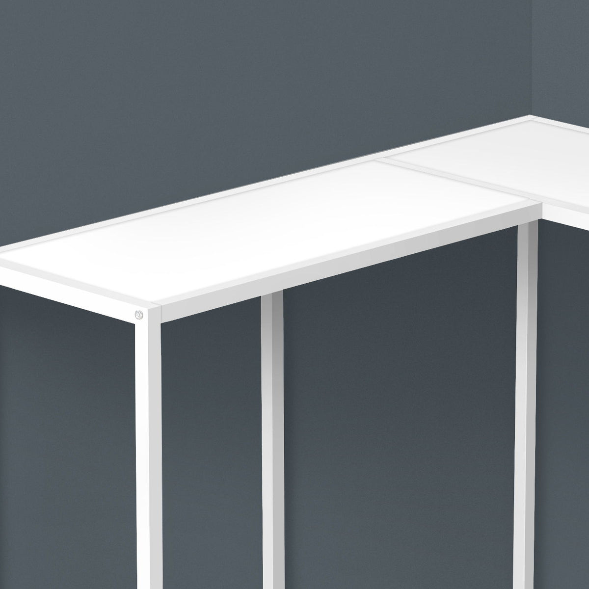 Corner Accent Console Table For Entryway, Unique L-Shaped Design
