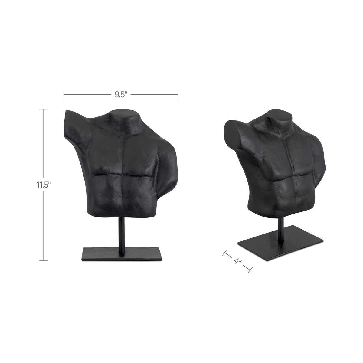 Victor - Cast Alumiinum Sculpture - Aged Black