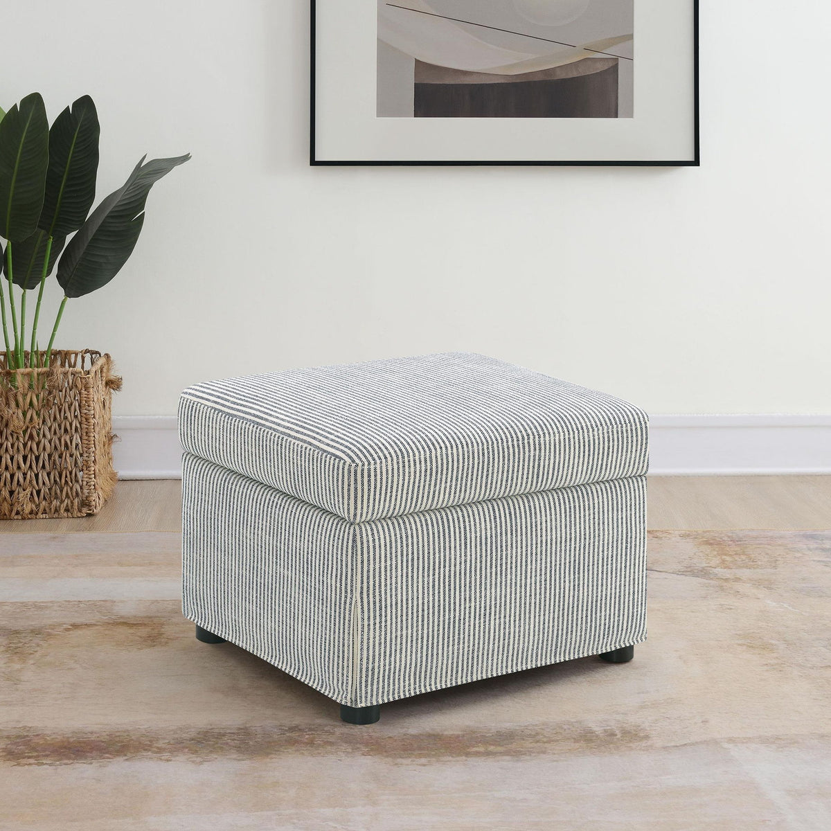 Winter Upholstered Hydraulic Lift Top Storage Ottoman Grey