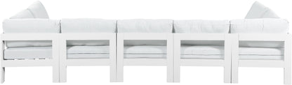 Nizuc - Outdoor Patio Modular Sectional 7 Piece - White - Fabric