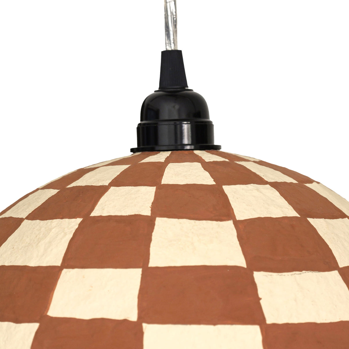 Taurus - Cotton Mache Pendant Lamp - White / Terracotta