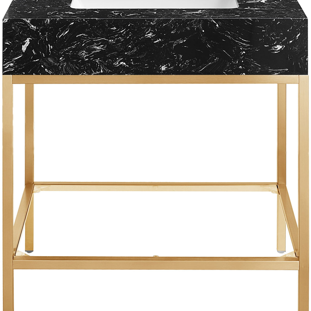 Marmo - Engineered Marble Bathroom Vanity With Gold Base
