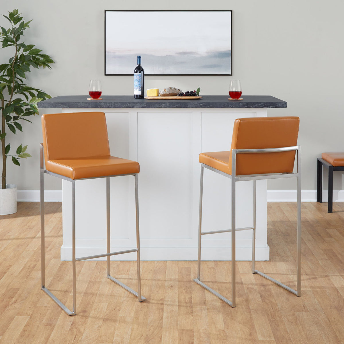 Fuji - Contemporary And Modern Elegance High Back Barstool