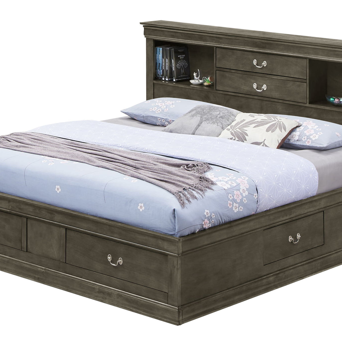 Louis Phillipe - Bookcase Storage Bed