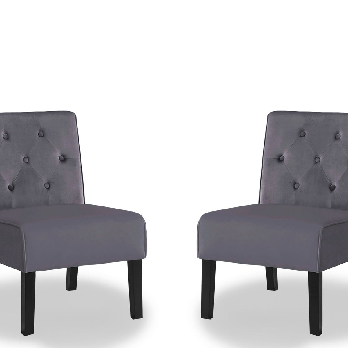 Reese - Living Room Armless Button Tufted Pattern Accent Chair (Set of 2)