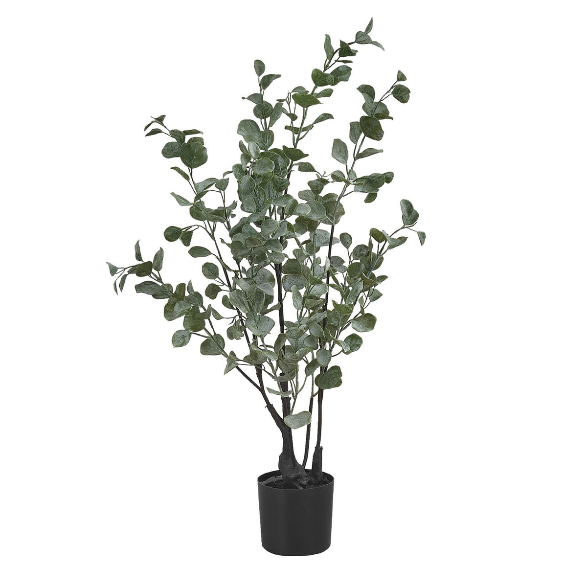 35" Tall, Artificial Plant, Eucalyptus Tree, Indoor, Faux, Fake, Floor, Greenery, Potted, Decorative - Green / Black