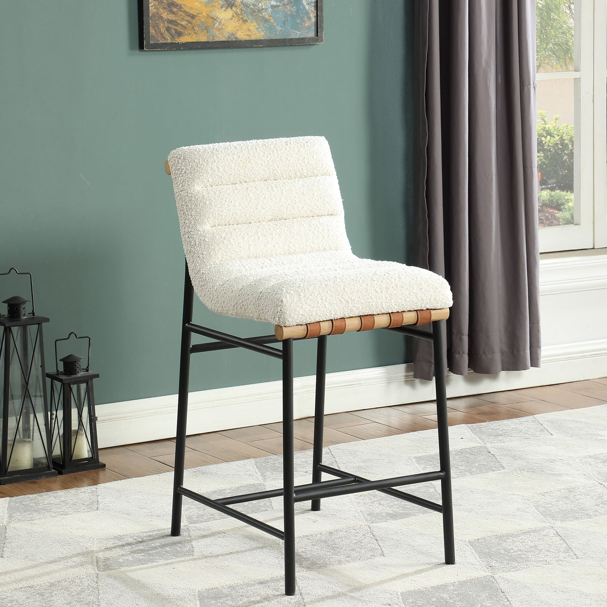 Lahni - 17" Boucle Fabric Counter Height Chair