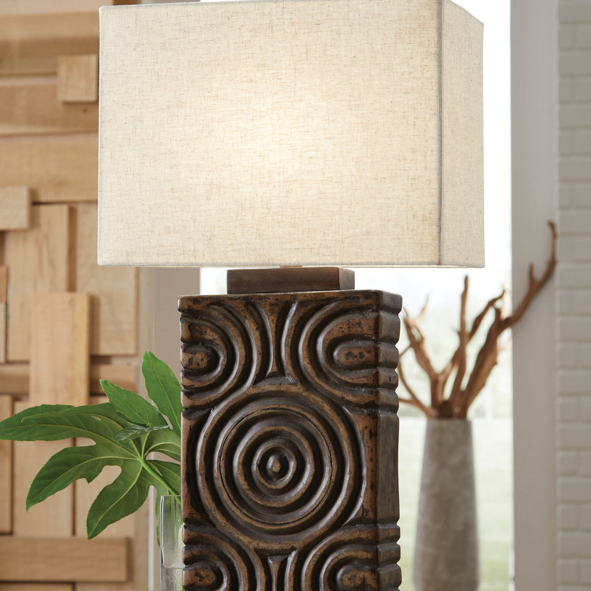 Heathbury - Paper Table Lamp - Antique Brown