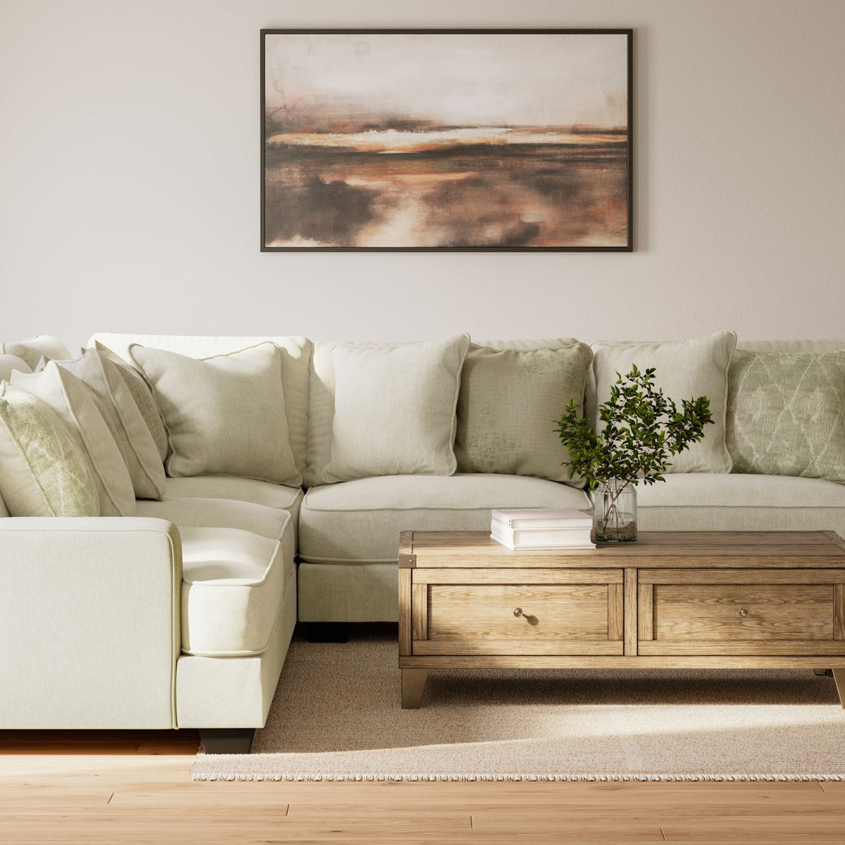 Rawcliffe - 5-Piece Sectional - Parchment