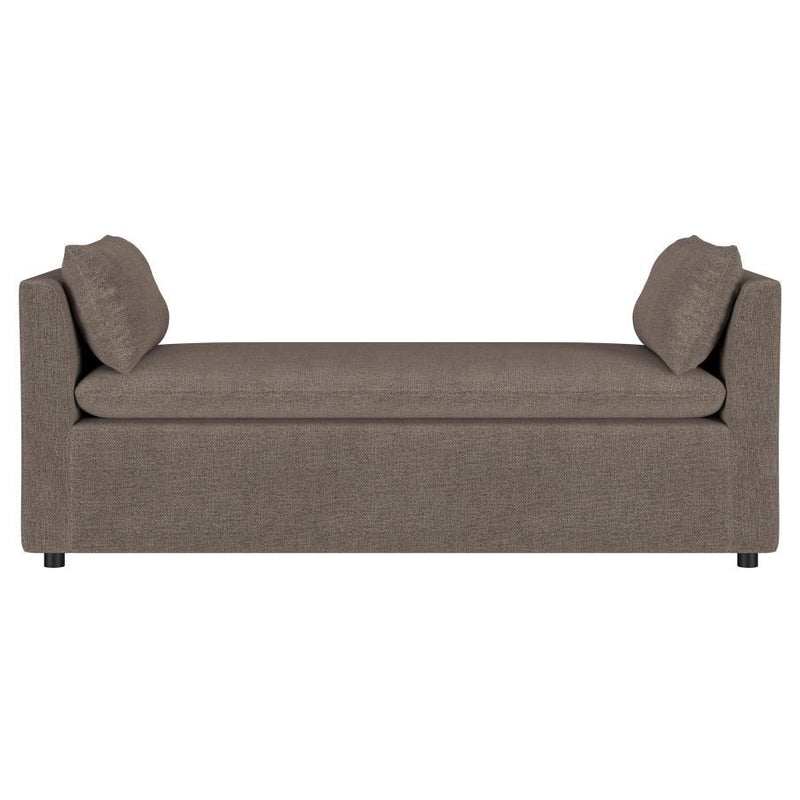 Robin - Upholstered Accent Bench With Armrests - Brown