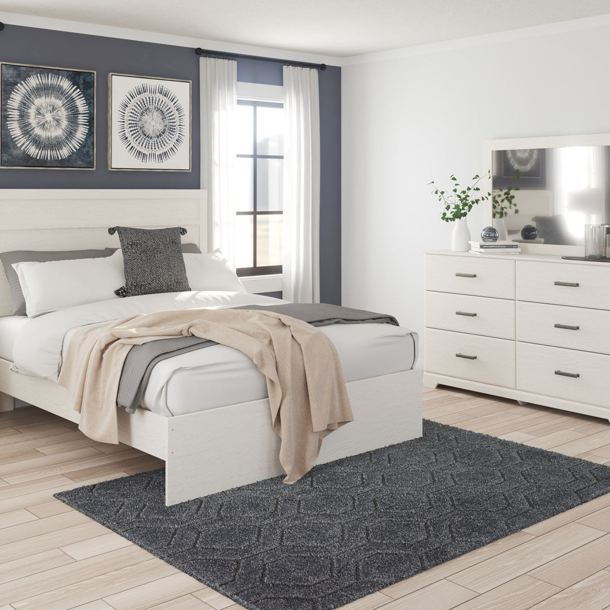 Stelsie - Dresser, Mirror - White