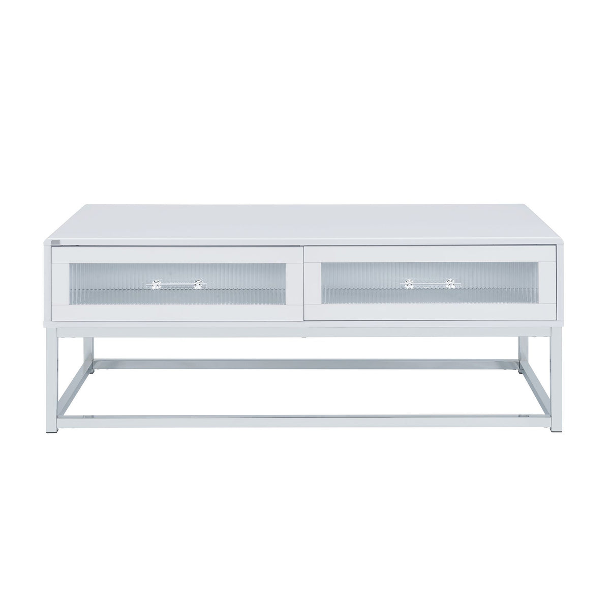Chandra - Coffee Table With LED And Battery Pack - Glossy White