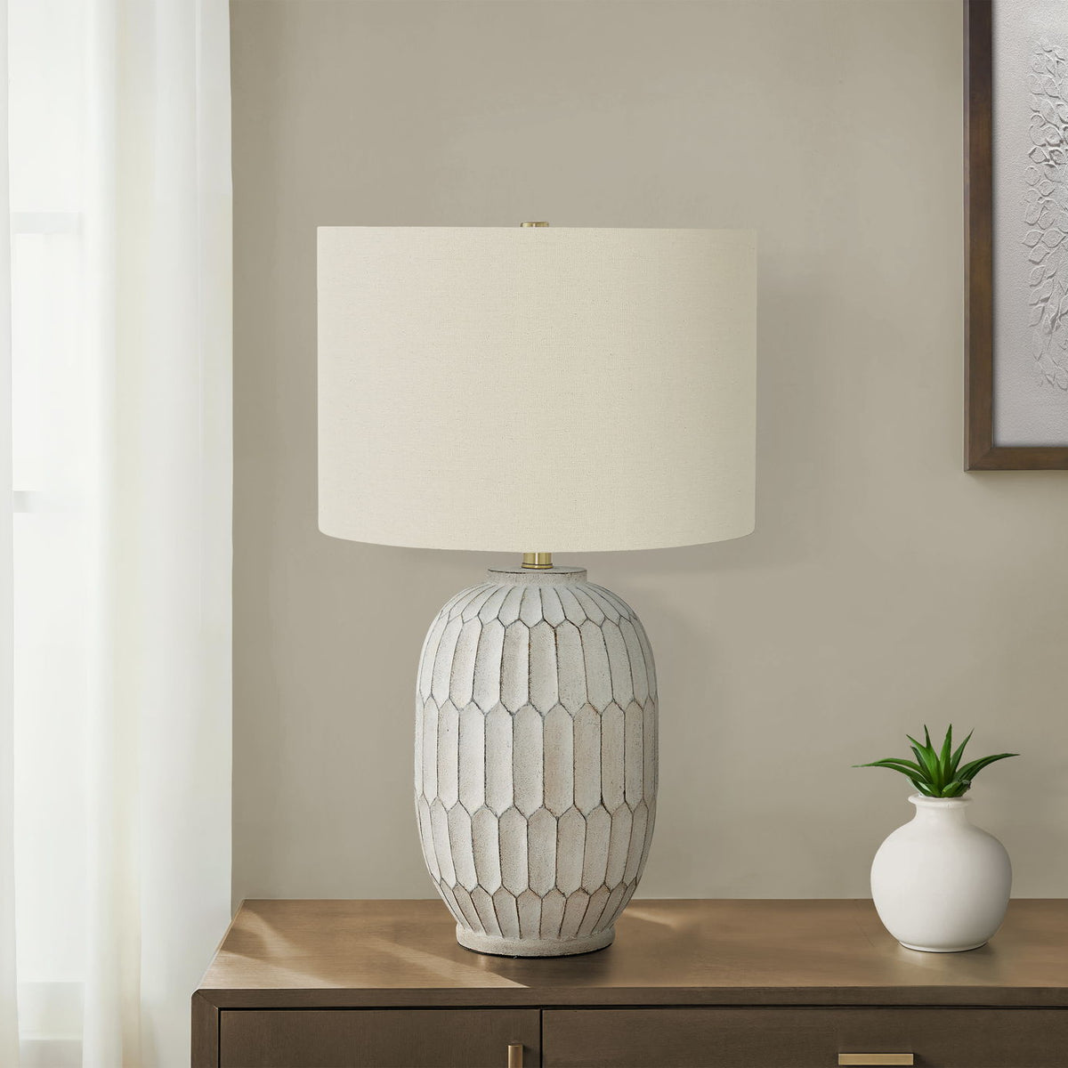 Table Lamp, Lighting, Transitional - Cream