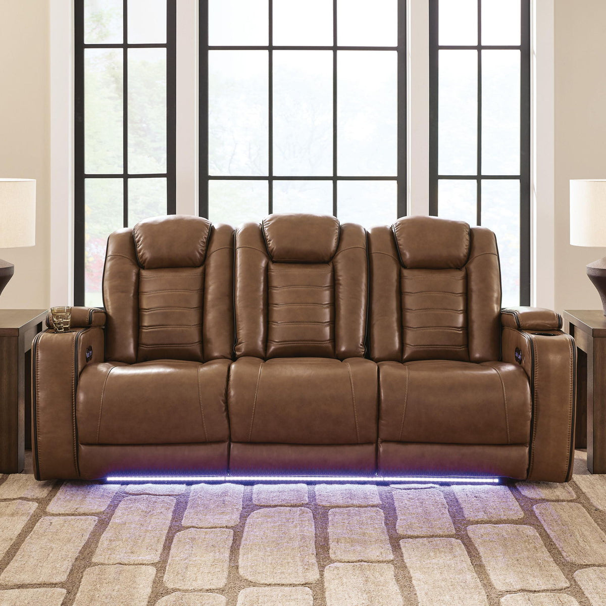 Gruaro - Power Reclining Sofa With Adjustable Headrest - Amber
