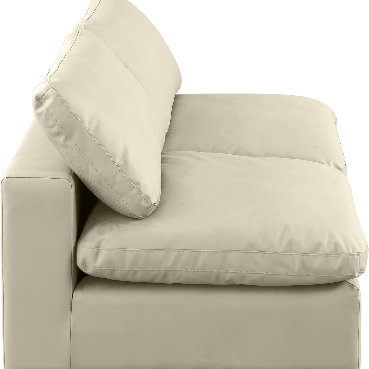 Comfy - Faux Leather Modular Armless Sofa 2 Seats