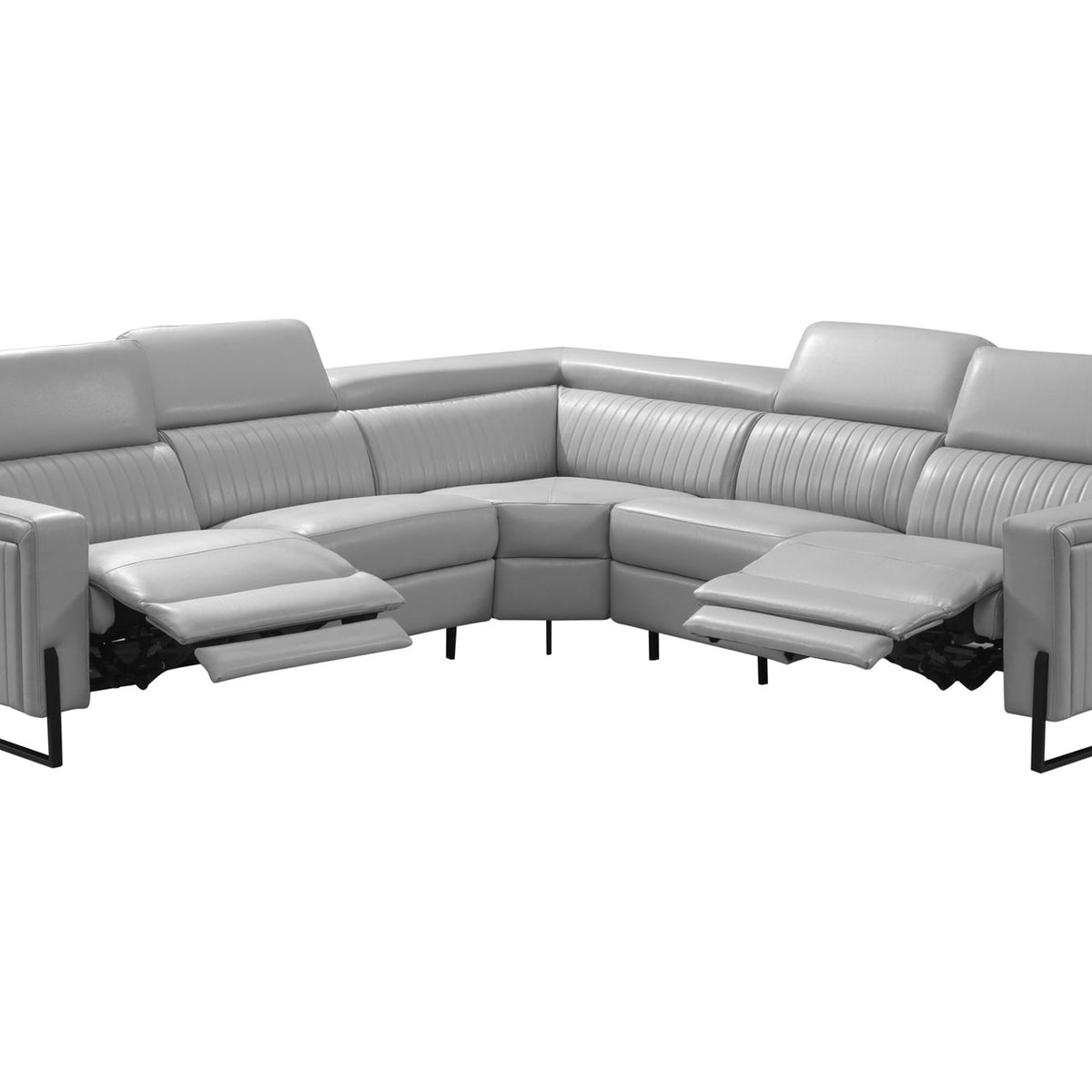 2787 - Sectional With Recliners - Gray