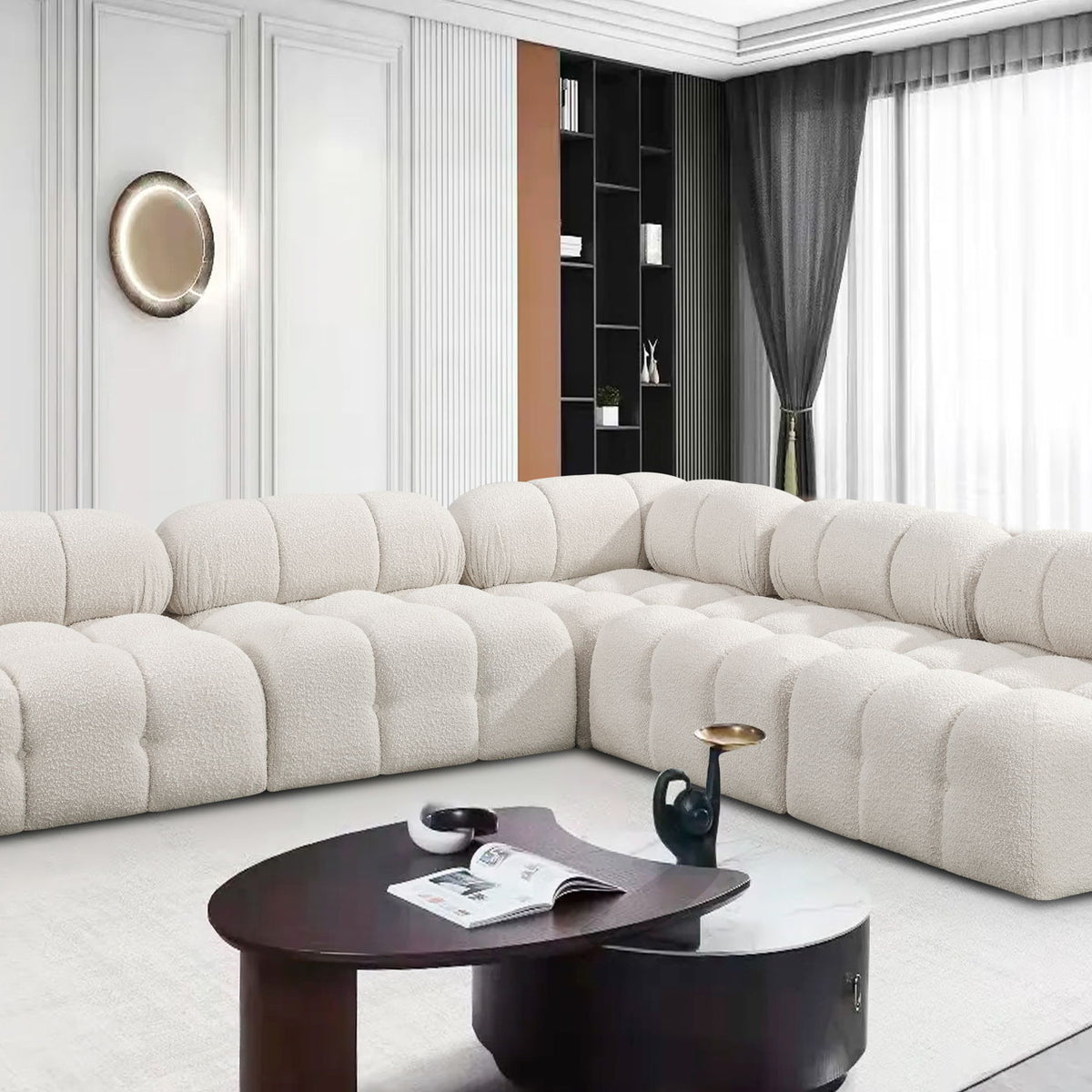 Ames - 5 Piece Fabric Modular Corner Sectional