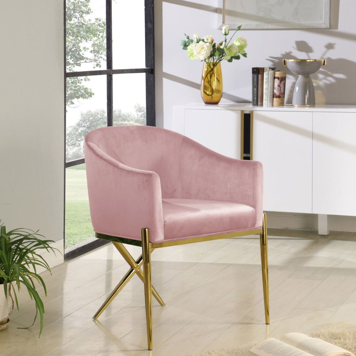 Xavier - Dining Chair with Gold Legs