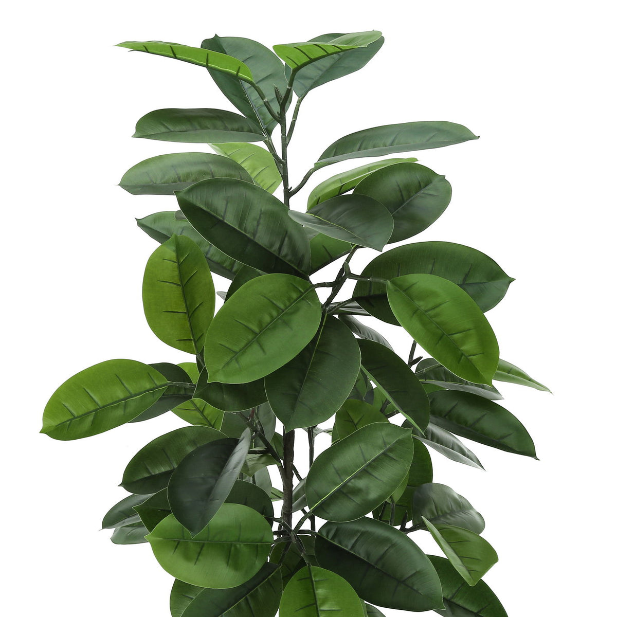 52" Tall, Artificial Plant, Rubber Tree, Indoor, Faux, Fake, Floor, Greenery, Potted, Real Touch, Decorative - Green / Black
