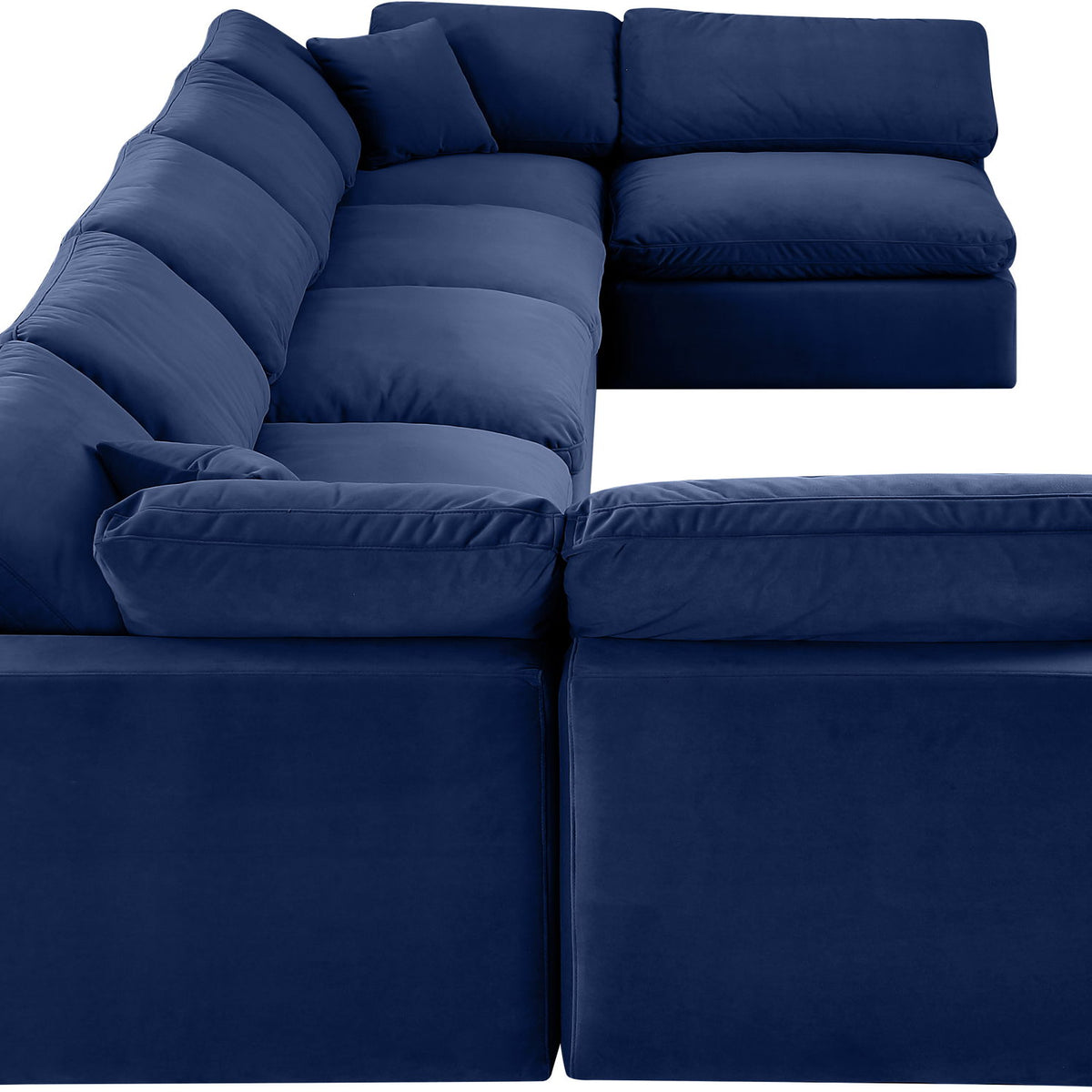 Comfy - 7 Piece Velvet Modular Armless Sectional