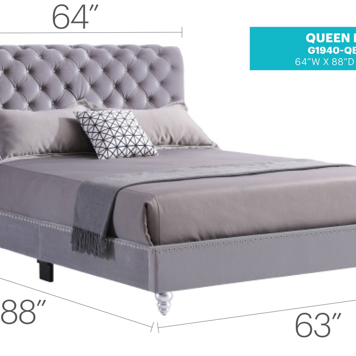 Elegant Transitional Upholstered Bed