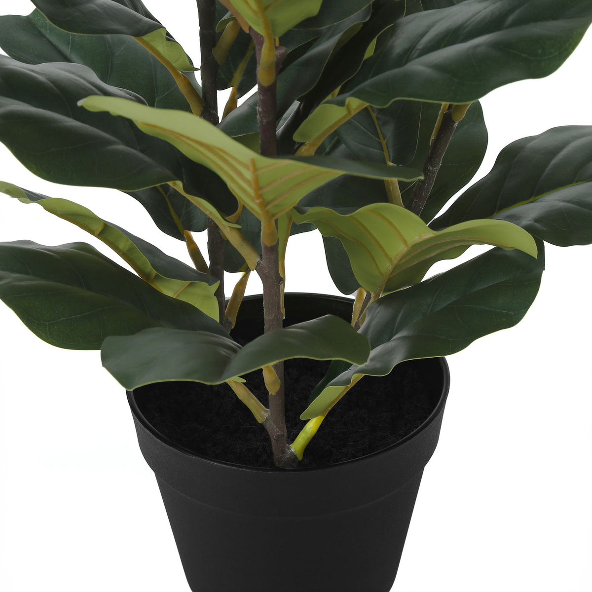 32" Tall, Artificial Plant, Fiddle Tree, Indoor, Faux, Fake, Floor, Greenery, Potted, Real Touch, Decorative - Green / Black