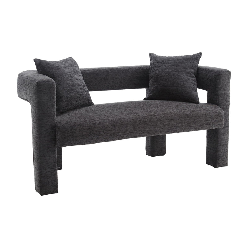 Modern Chenille Loveseat Sofa, Comfy Upholstered 2 Seater