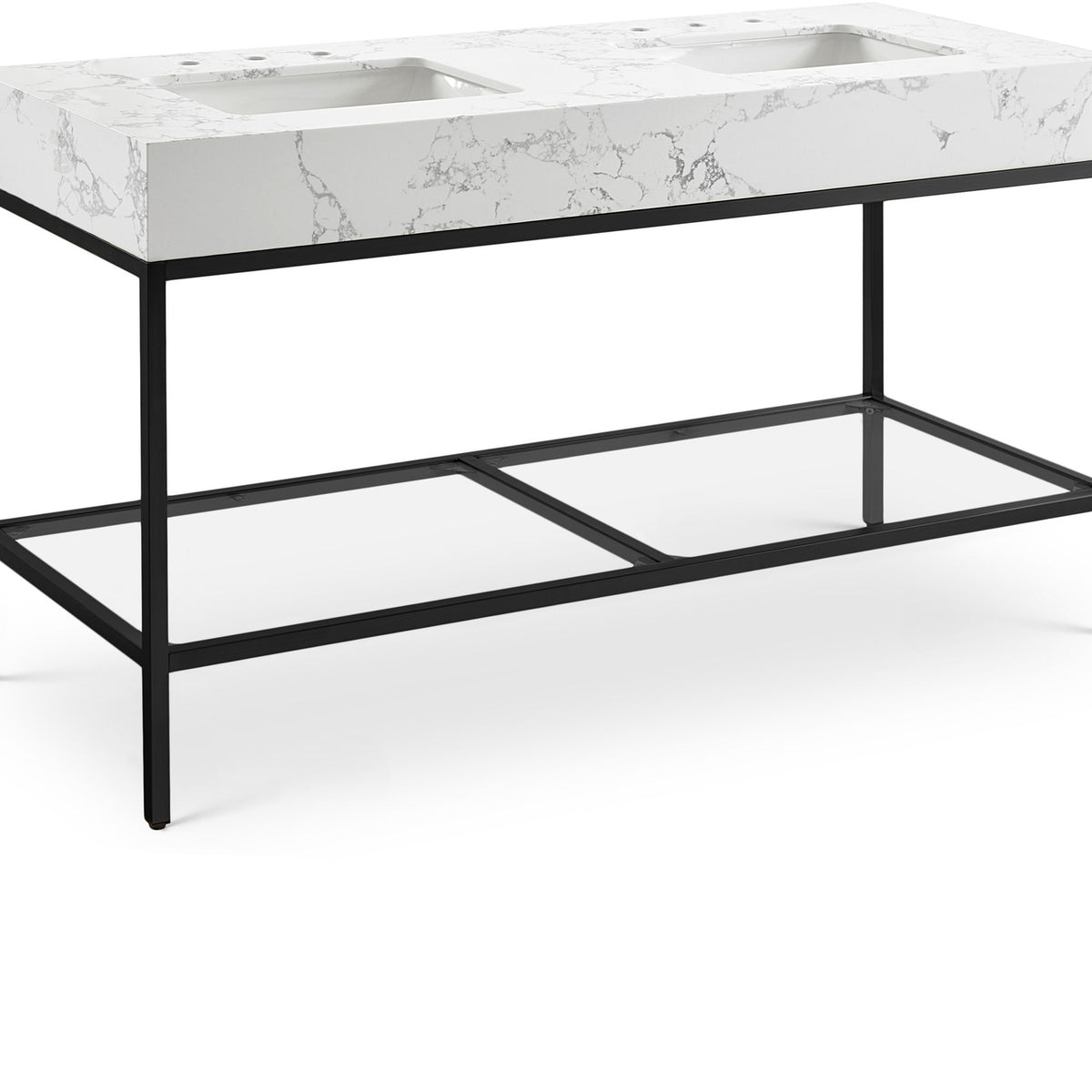 Marmo - Engineered Marble Bathroom Vanity With Black Base