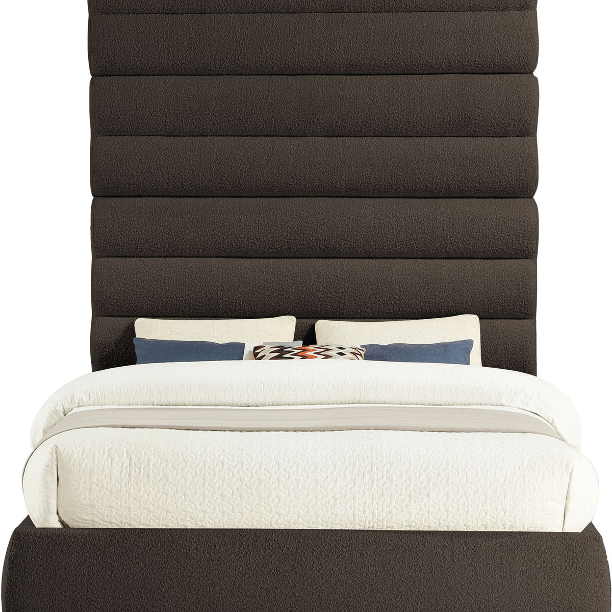 Adam - Boucle Fabric Bed With 89" Headboard