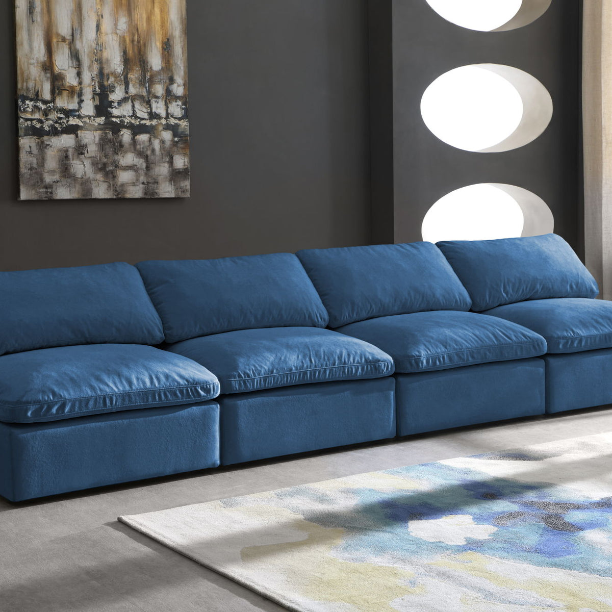 Plush - Modular Armless 4 Seat Sofa