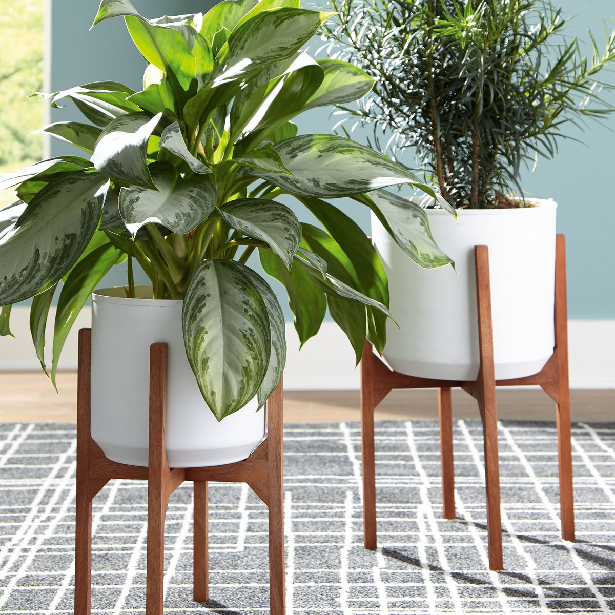 Dorcey - Planter Set (Set of 2) - White / Brown