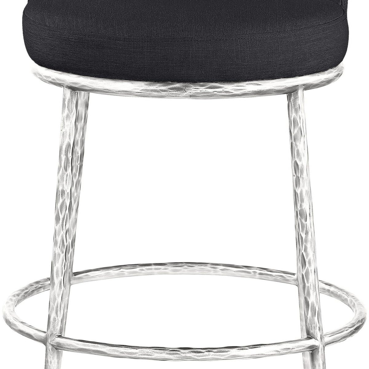 Ferro - Upholstered Counter Stool With Brushed Silver Base