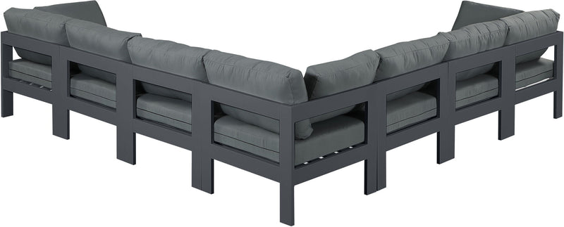 Nizuc - Outdoor Patio 7 Piece Modular Sectional With Gray Frame