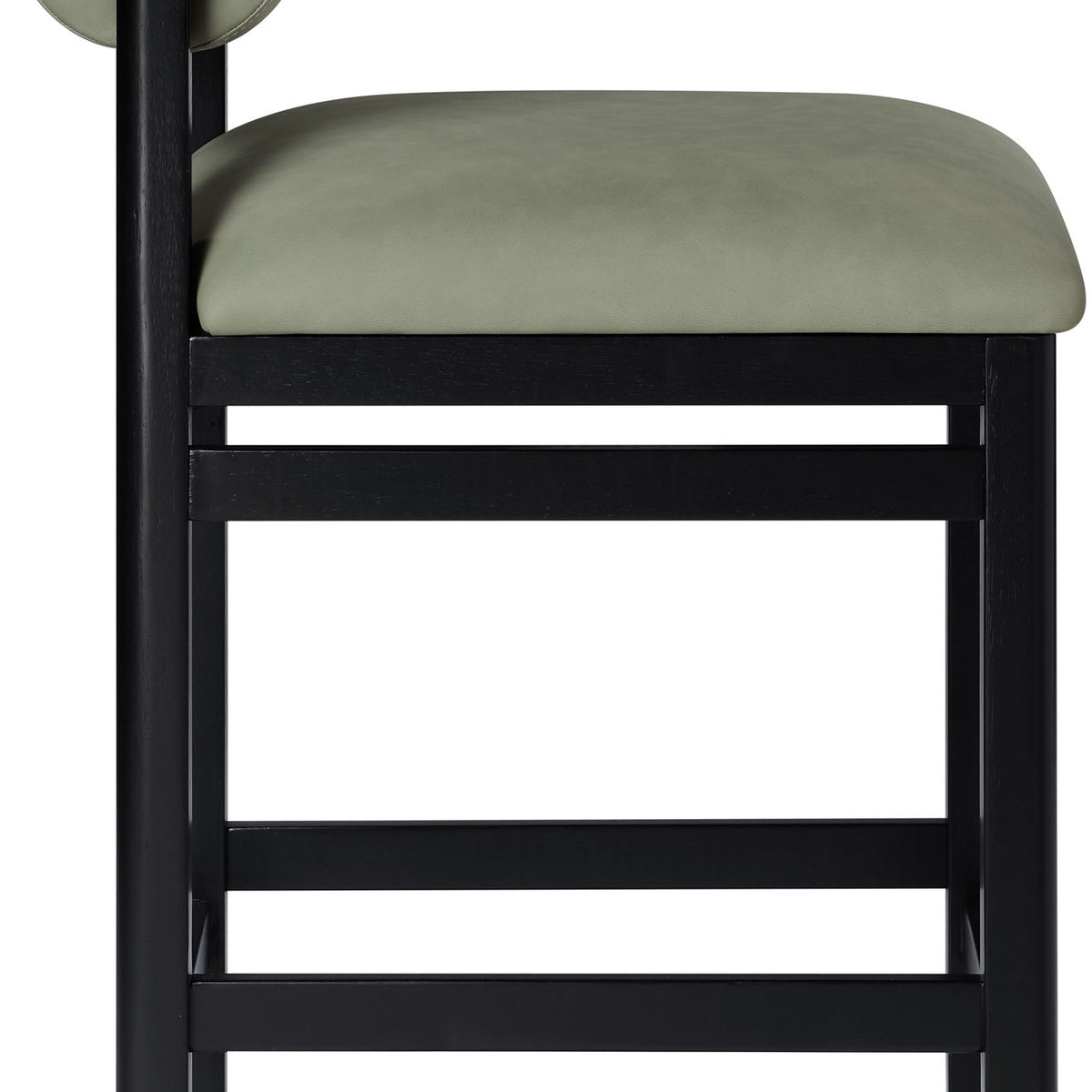 Roundhill - Faux Leather Counter Stool - Black Frame