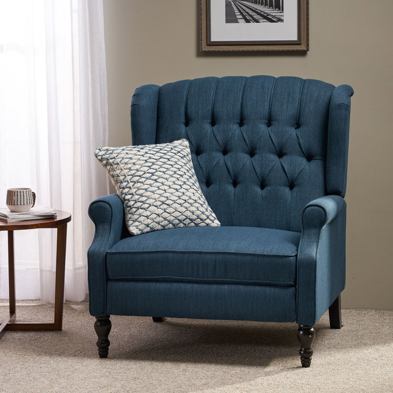 Dunham - Contemporary Fabric Tufted Oversized Pushback Recliner