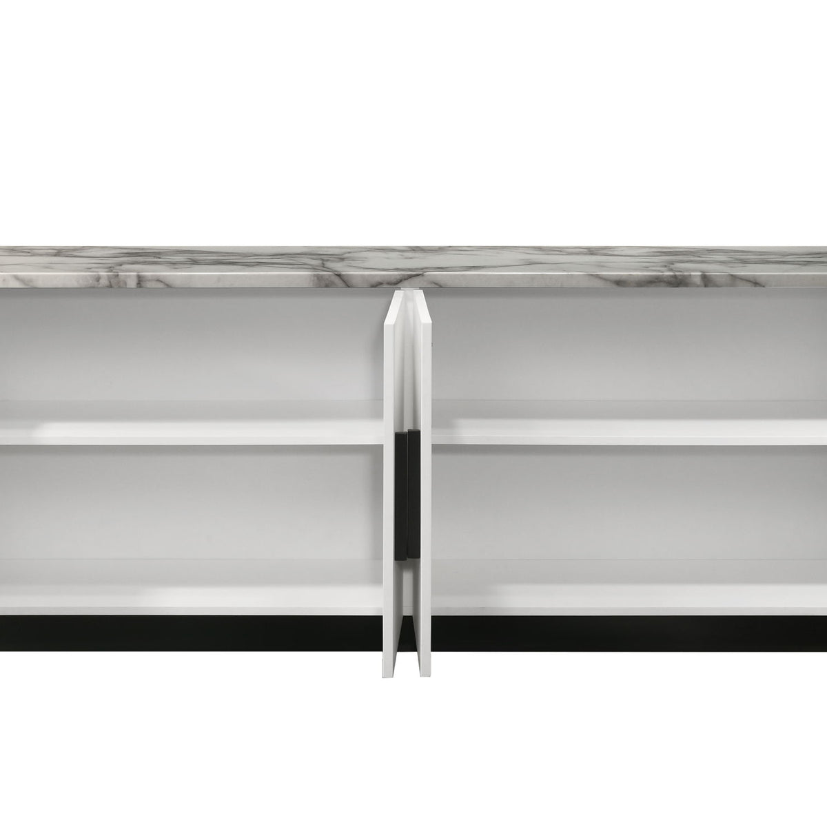 Matilda - Cabinet Console Table With White Faux Marble Top - White