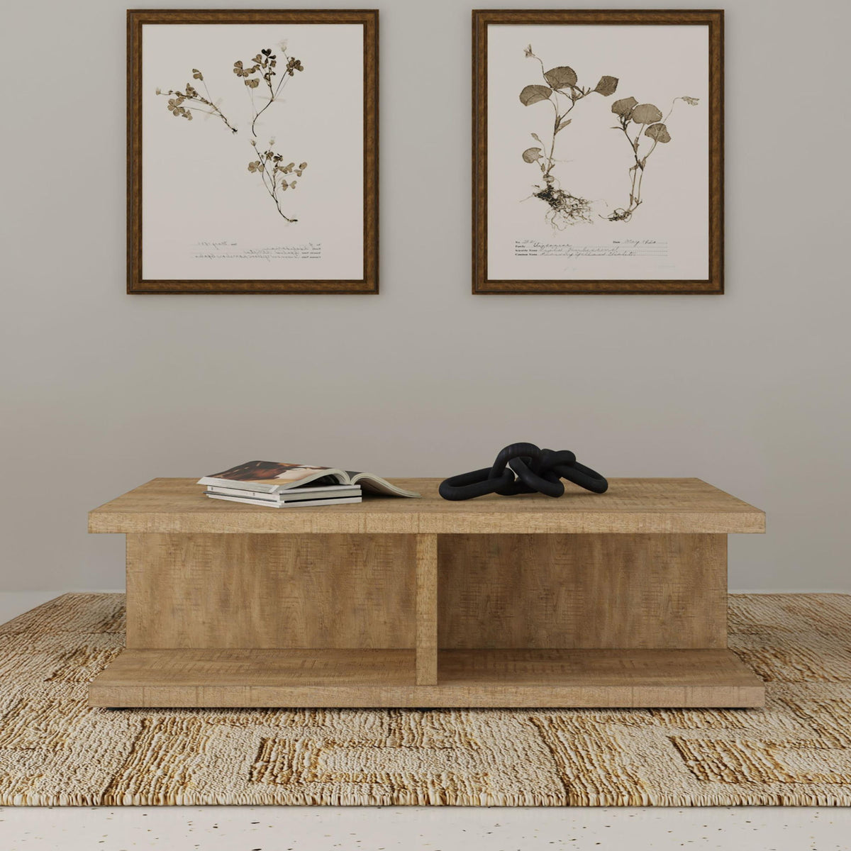 Cortona Square Engineered Wood Cocktail Coffee Table Mango