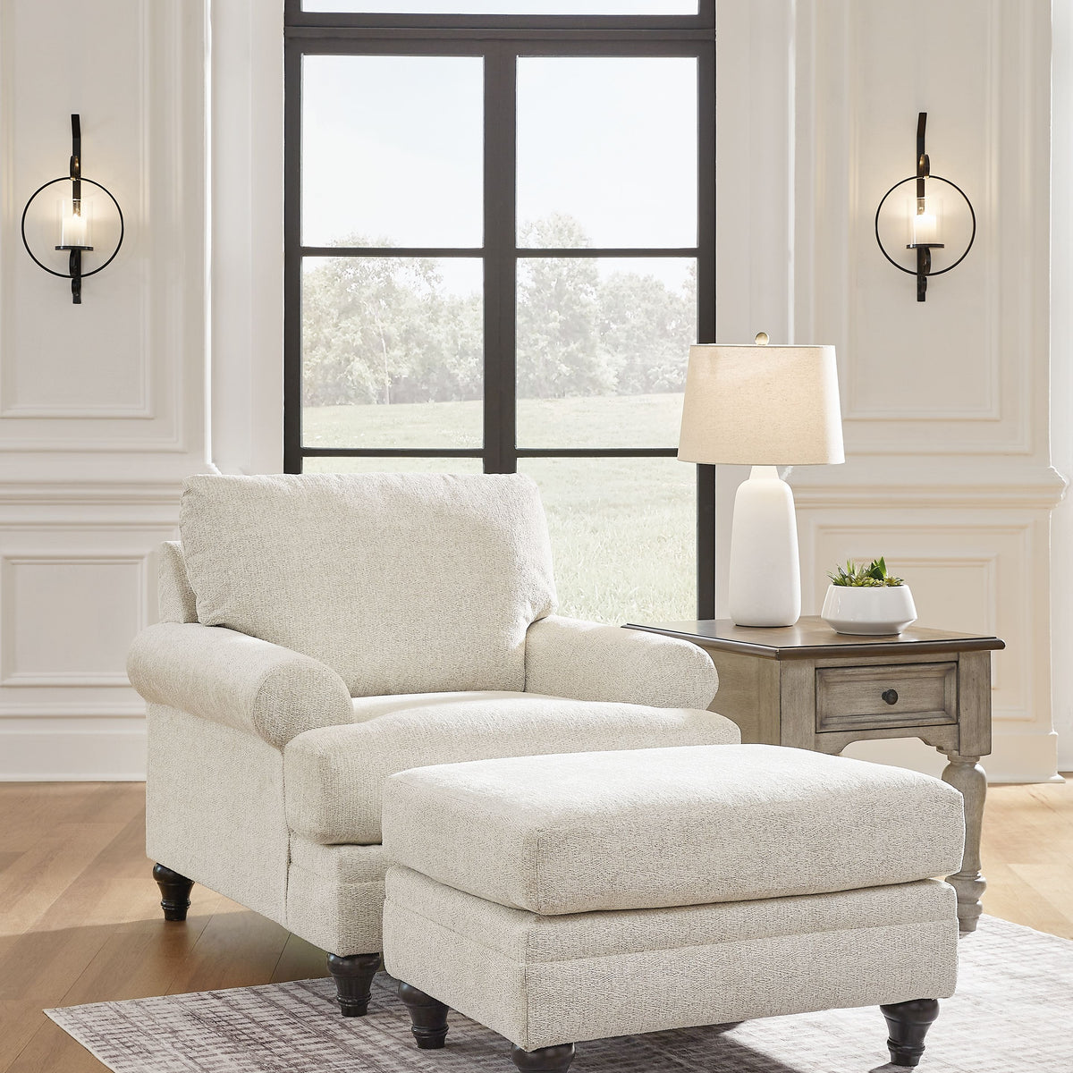 Valerani - 2 Pc. - Chair, Ottoman - Sandstone