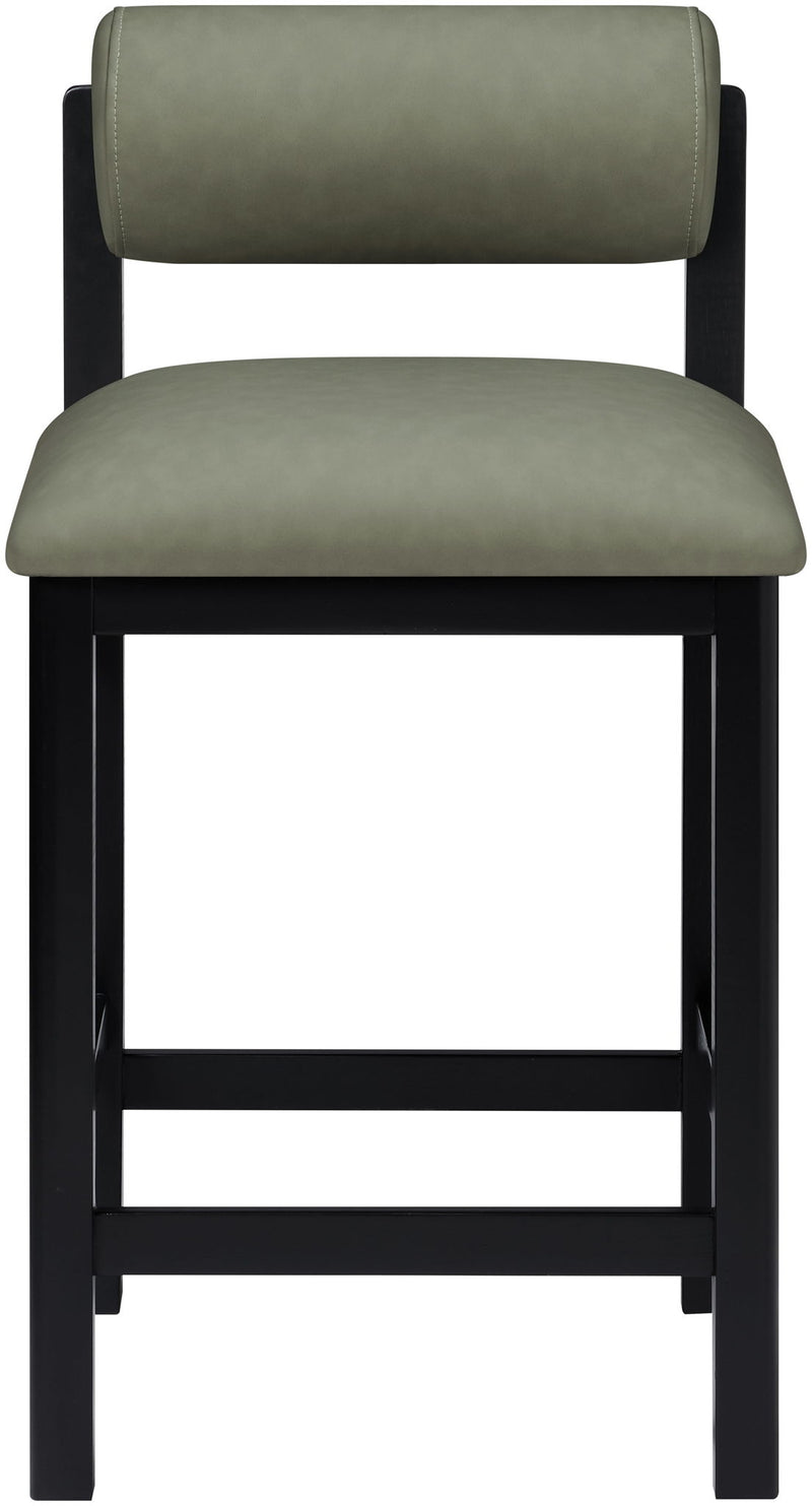 Roundhill - Faux Leather Counter Stool - Black Frame