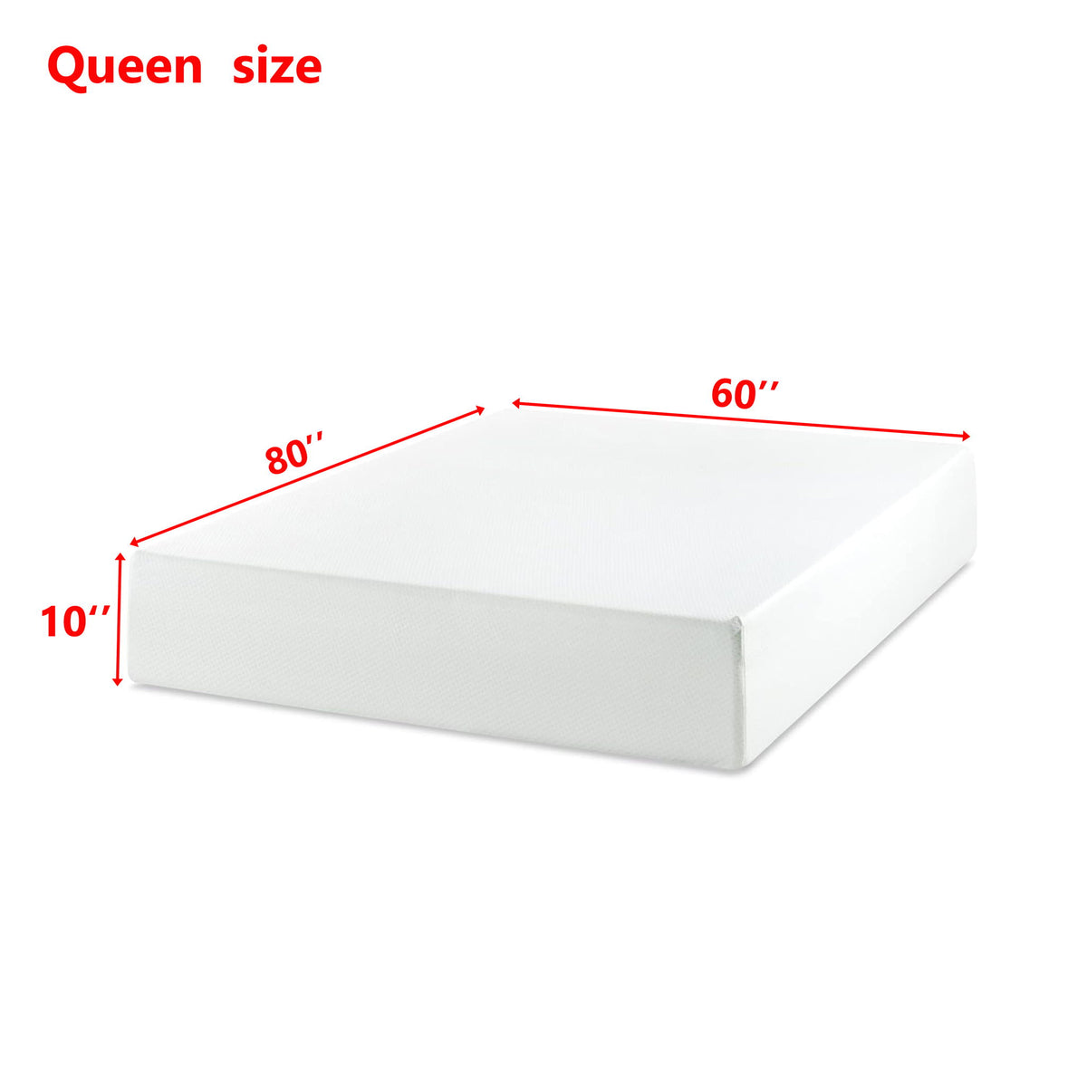 10" Green Tea Memory Foam Mattress In Box, Fiberglass Free