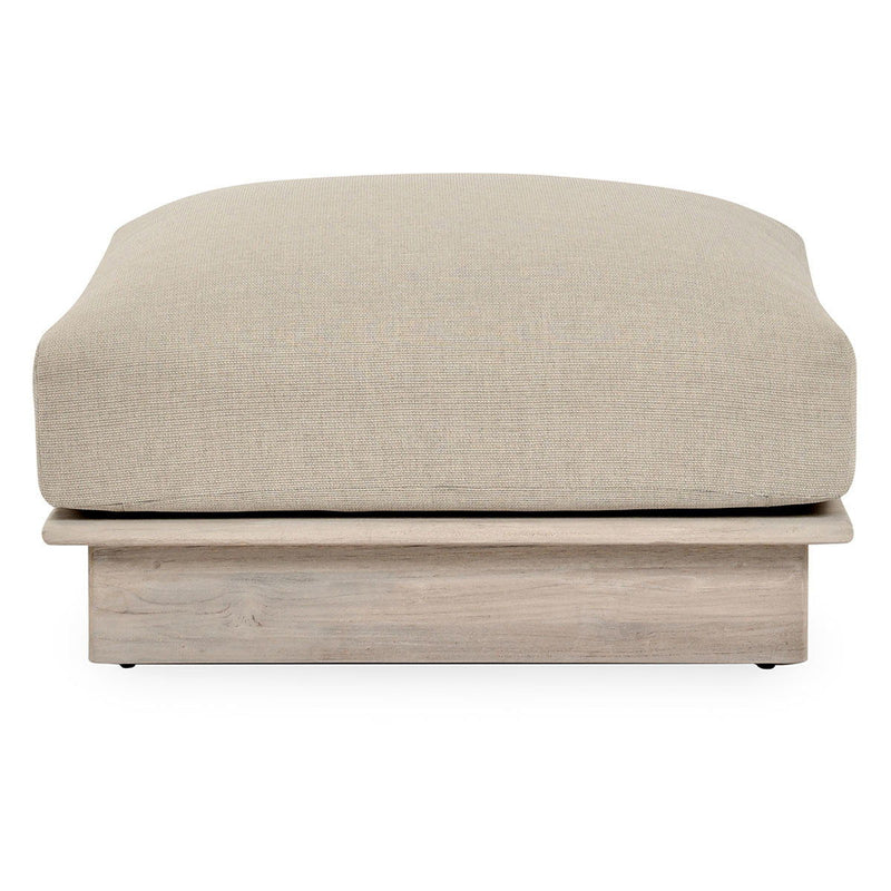 Livia - Teak Outdoor Ottoman - Taupe