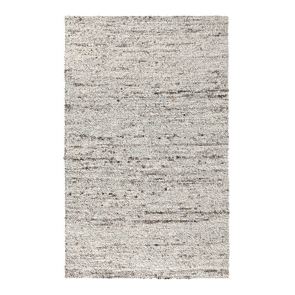 Natural wool rug, speckled weave with thin horizontal linear pattern