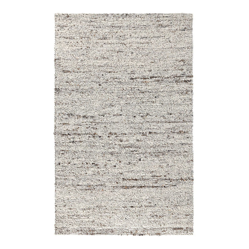 Natural wool rug, speckled weave with thin horizontal linear pattern