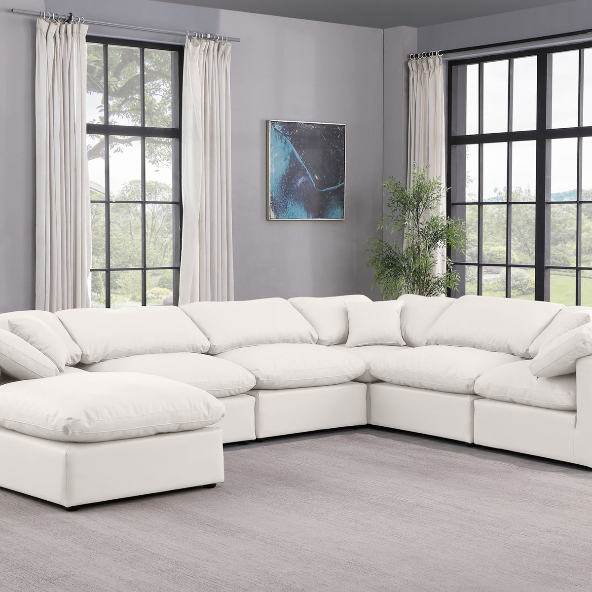 Indulge - Faux Leather 7 Piece Modular Sectional