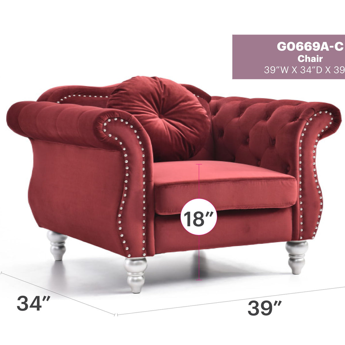 Chic Transitional Flared Arm Chair
