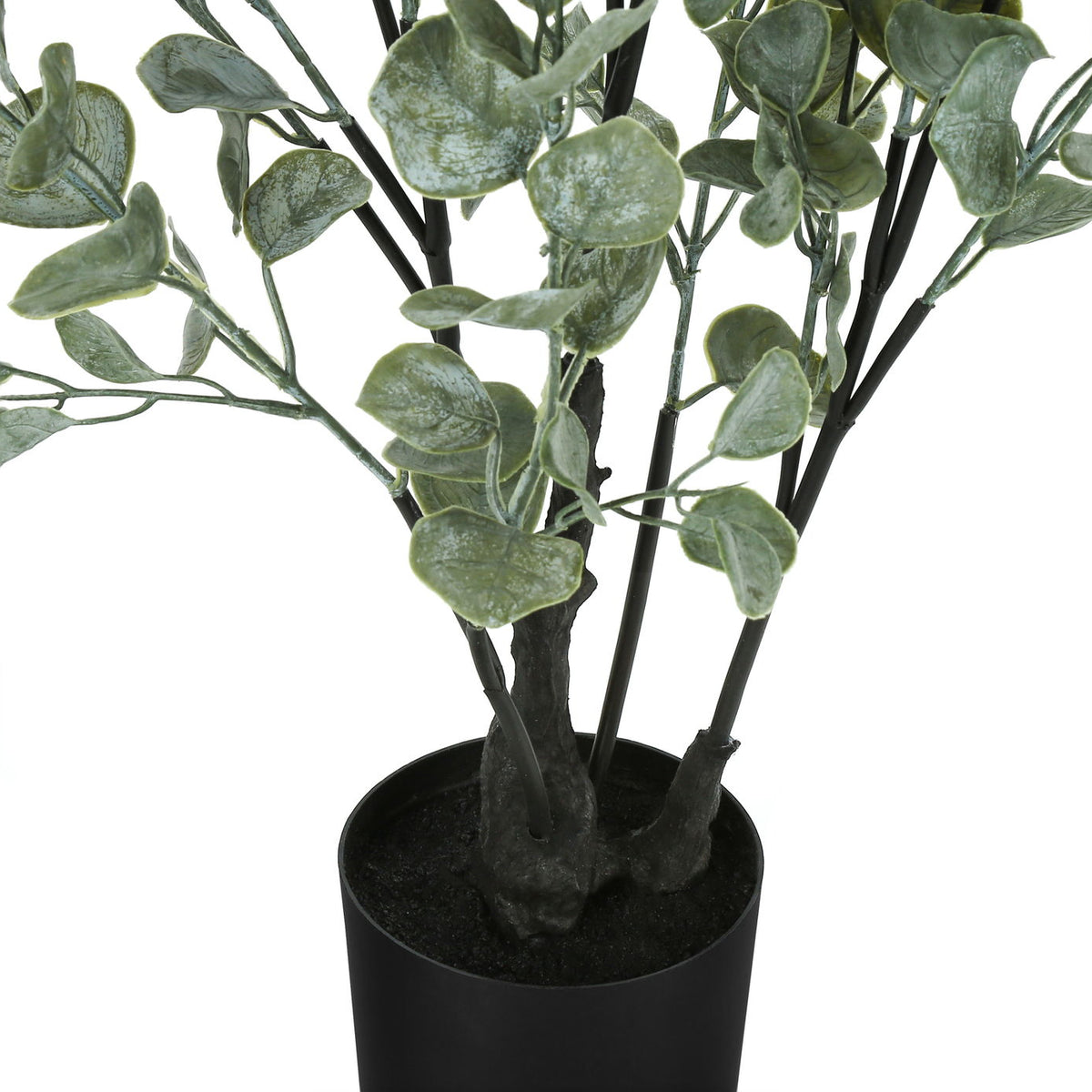 35" Tall, Artificial Plant, Eucalyptus Tree, Indoor, Faux, Fake, Floor, Greenery, Potted, Decorative - Green / Black