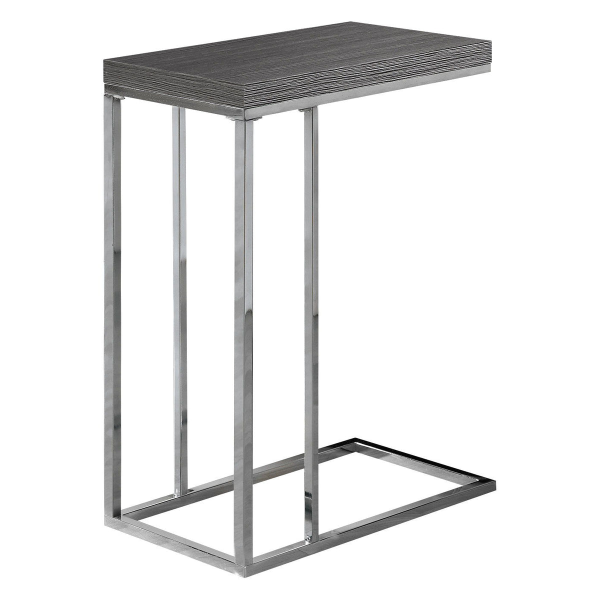Accent Table, C - Shaped, Tempered Glass, Stylish Design Contemporary & Modern