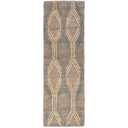 Natural Fiber - 2.6' x 8' Sylmar Rug - Natural/Mineral Blue