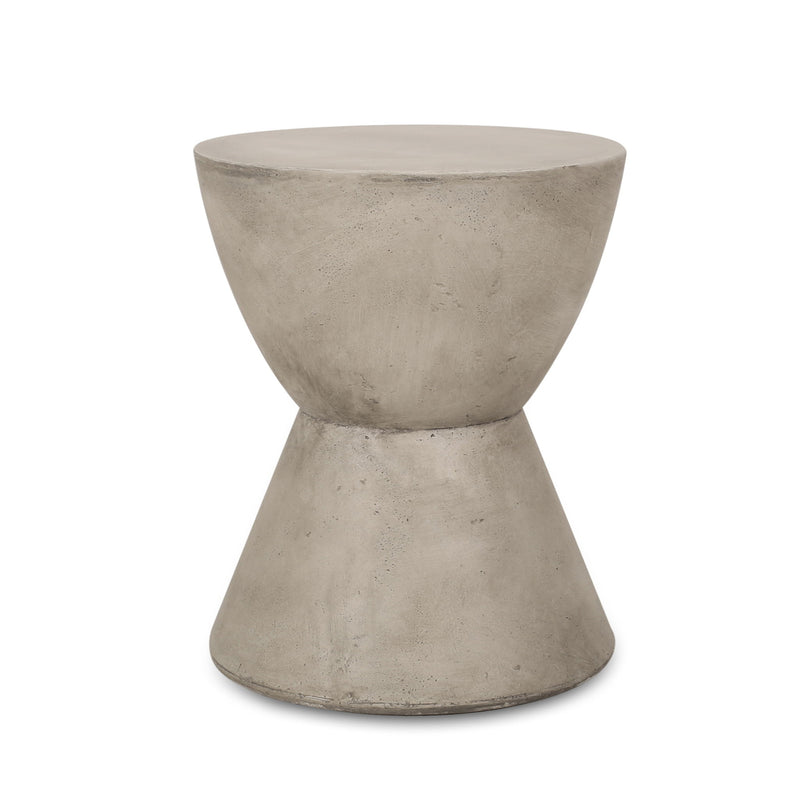 Outdoor Hourglass Shaped Side Table - Light Gray